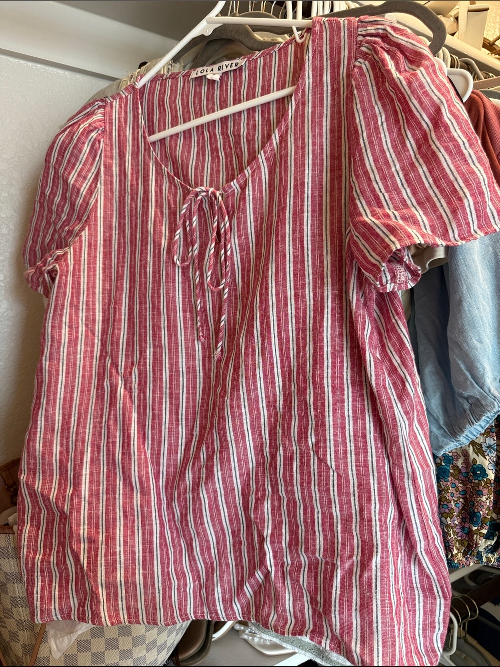 Stripe linen top